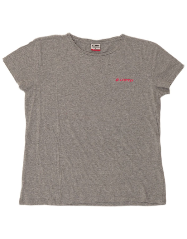 Lotto Womens T-Shirt Top UK 18 XL Grey Flecked Cotton
