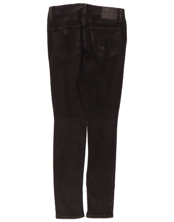 Jack & Jones Womens Liam Distressed Skinny Jeans W30 L32 Black Cotton