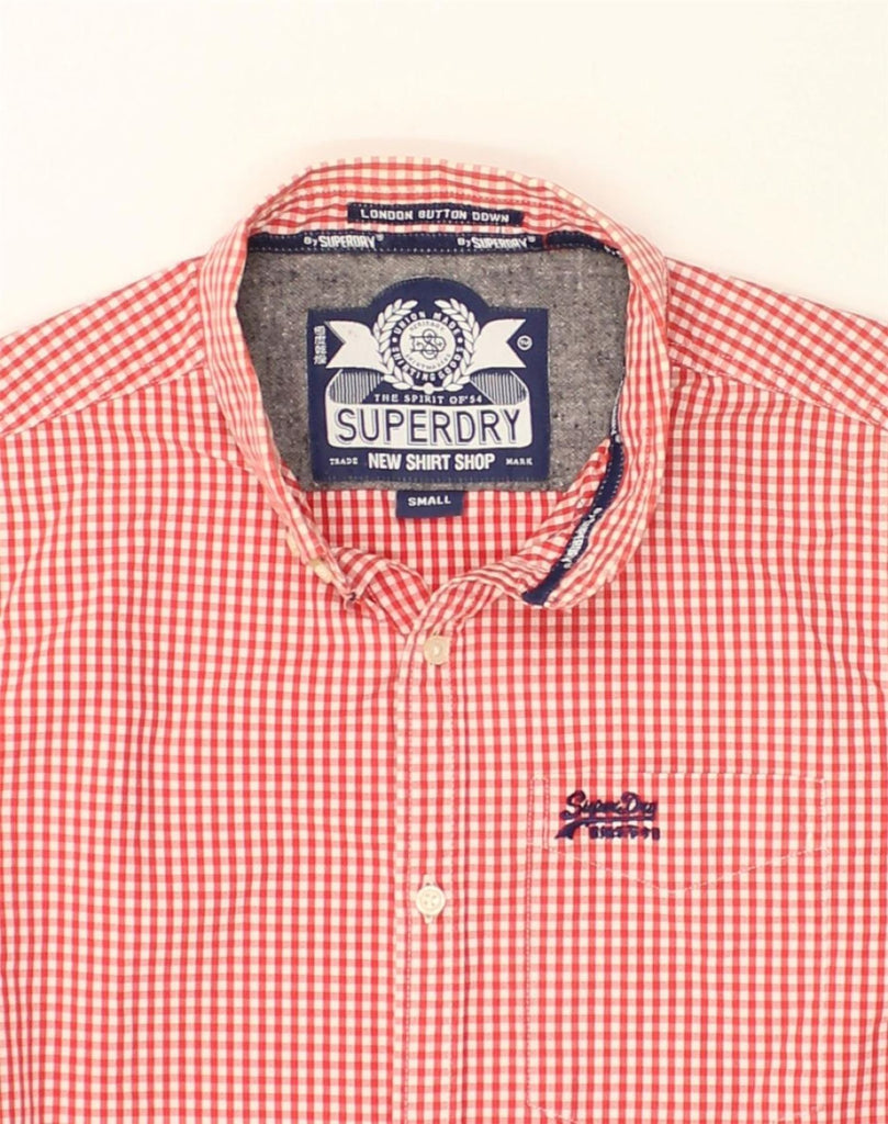 SUPERDRY Mens Shirt Small Red Gingham Cotton | Vintage Superdry | Thrift | Second-Hand Superdry | Used Clothing | Messina Hembry 