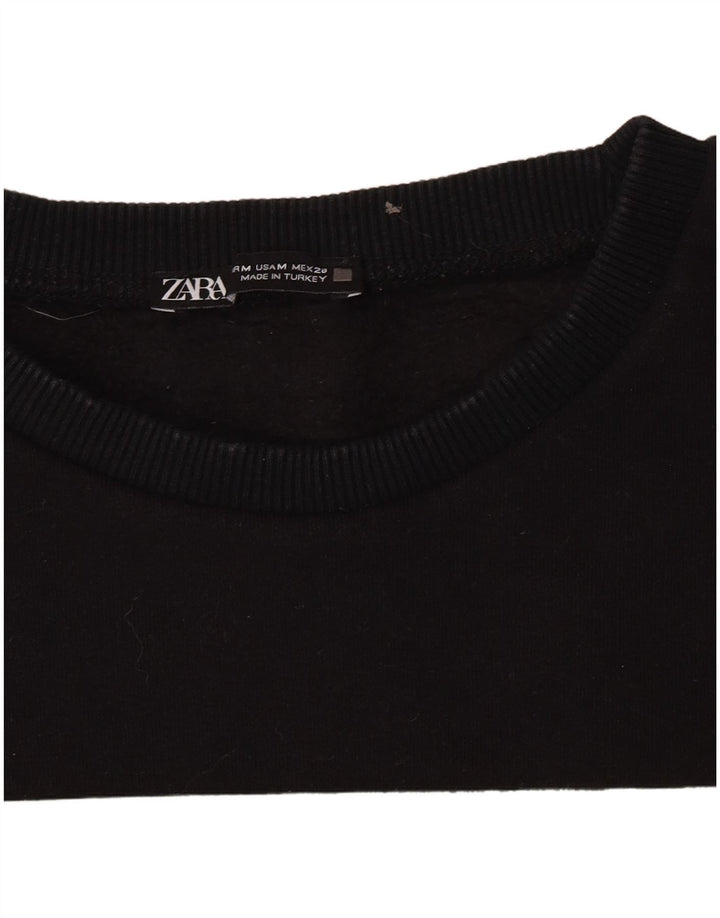Zara Womens Graphic Sweatshirt Jumper UK 14 Medium Black