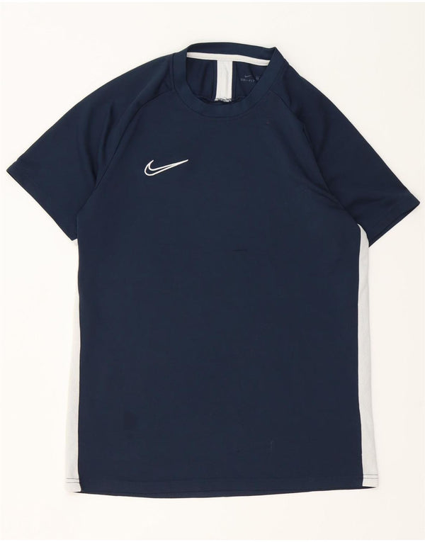 Nike Mens Dri Fit T-Shirt Top Large Navy Blue Colourblock