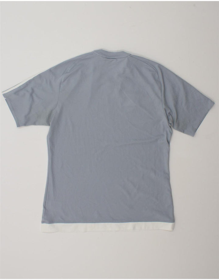 Adidas Mens T-Shirt Top Medium Blue Colourblock Polyester