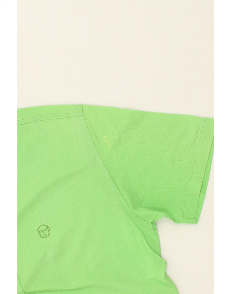 SERGIO TACCHINI Womens Short Sleeve Shirt IT 44 Medium Green Cotton | Vintage Sergio Tacchini | Thrift | Second-Hand Sergio Tacchini | Used Clothing | Messina Hembry 