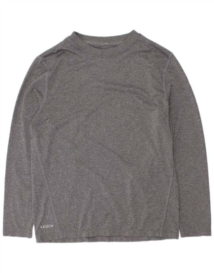 Starter Boys Top Long Sleeve 10-11 Years Large Grey Flecked Polyester