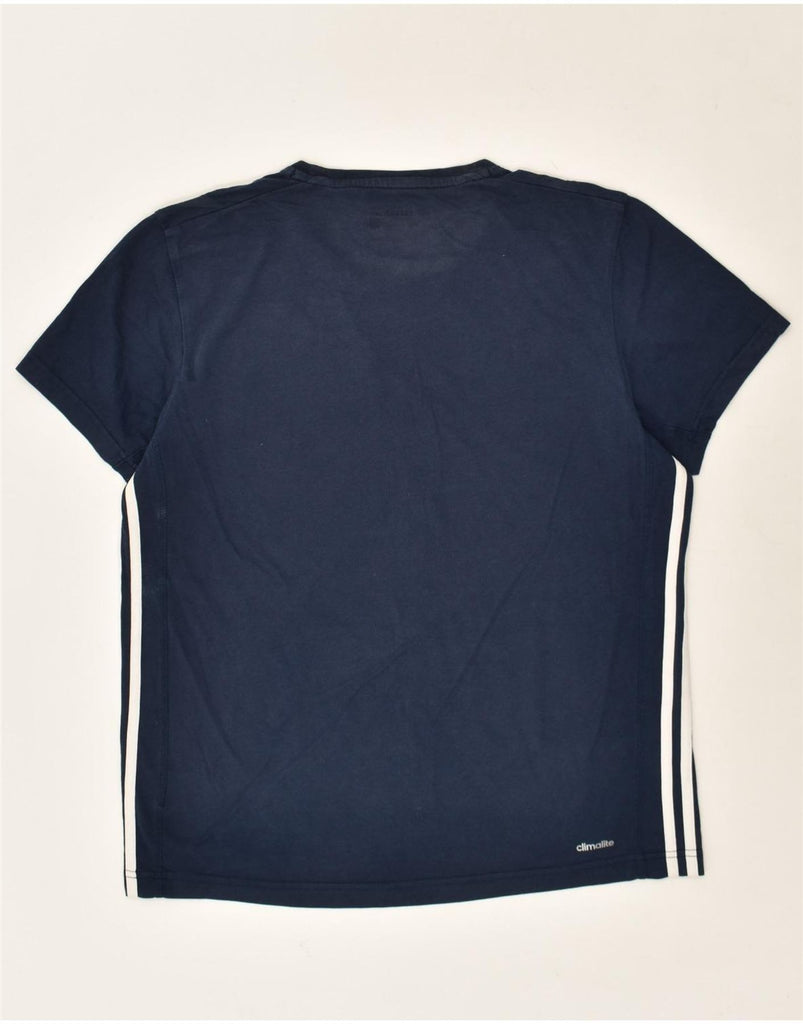 ADIDAS Mens Climalite T-Shirt Top Medium Navy Blue Cotton | Vintage Adidas | Thrift | Second-Hand Adidas | Used Clothing | Messina Hembry 