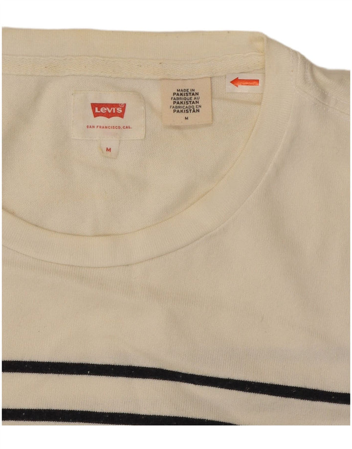 Levi's Mens Top Long Sleeve Medium White Striped Cotton