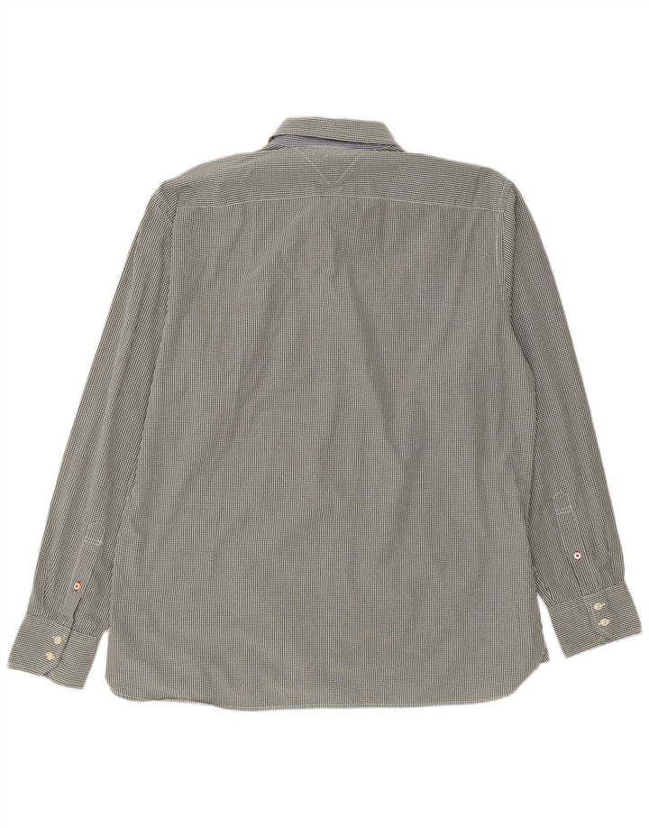 TOMMY HILFIGER Mens Custom Fit Shirt XL Green Gingham Cotton