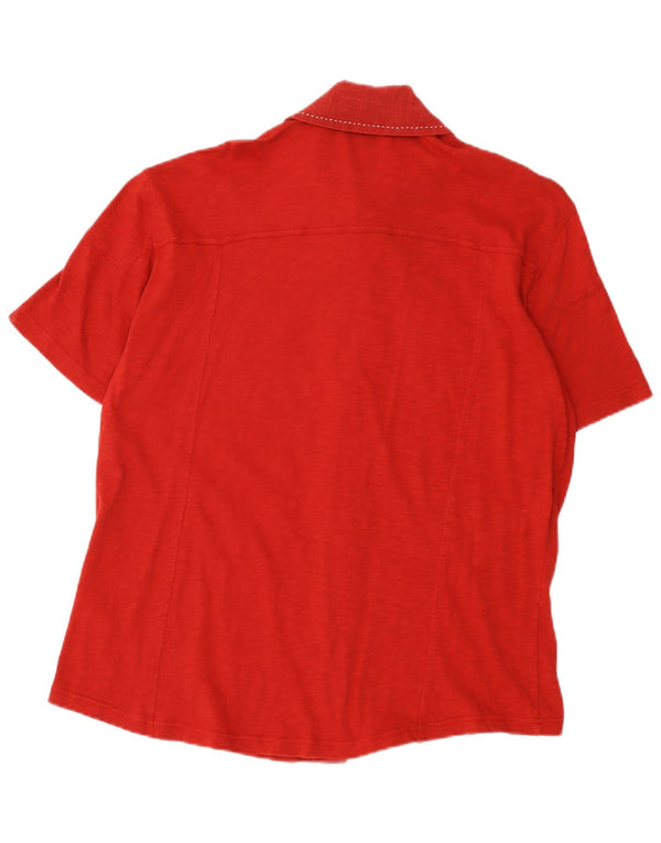 Trussardi Jeans Mens Short Sleeve Shirt 2XL Red Cotton
