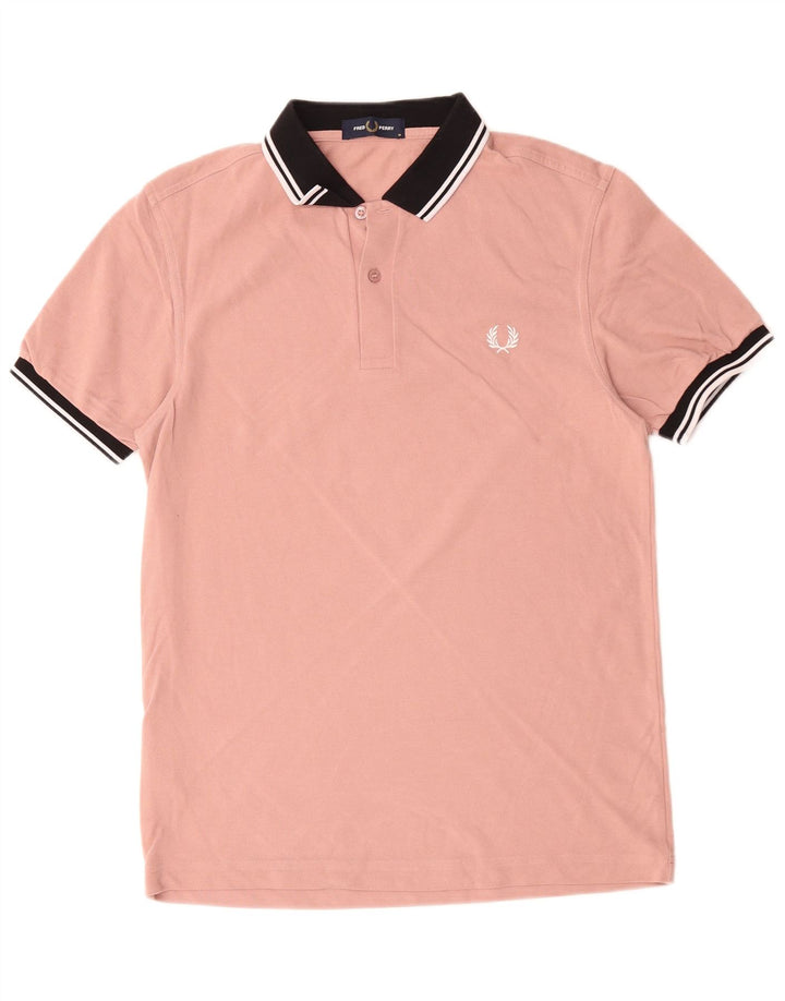 Fred Perry Mens Rugby Polo Shirt Medium Pink Cotton