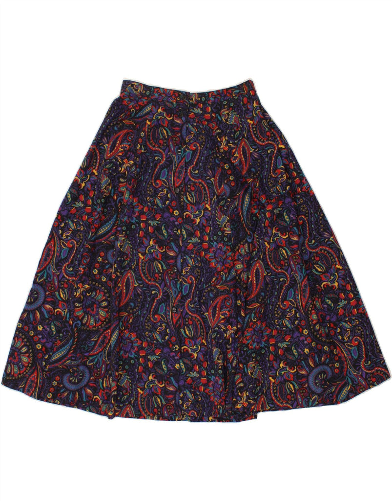 VINTAGE Womens A-Line Skirt UK  8 Small Multicoloured Paisley | Vintage Vintage | Thrift | Second-Hand Vintage | Used Clothing | Messina Hembry 