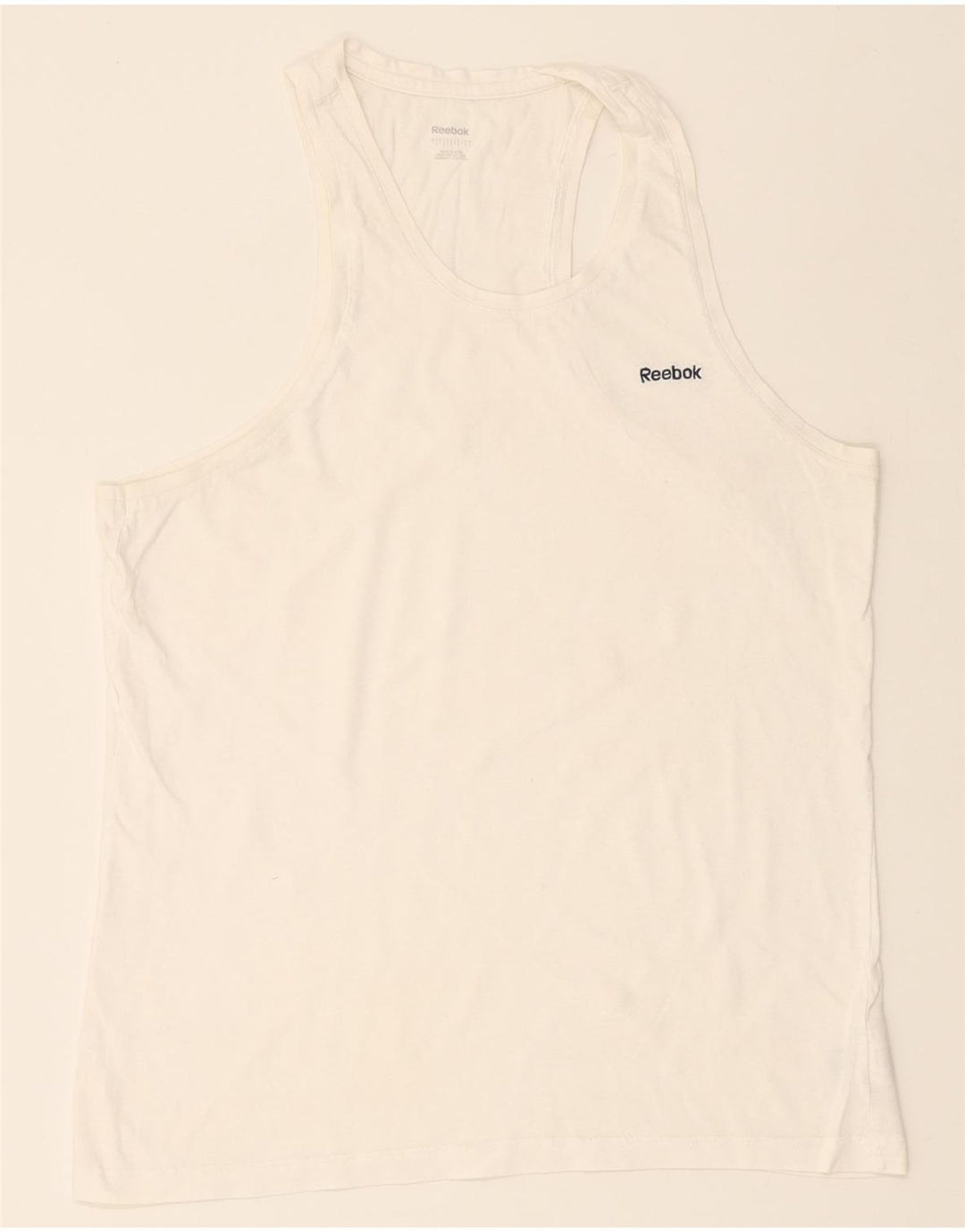 REEBOK Mens Vest Top Large White Cotton Vintage Reebok and Second-Hand Reebok from Messina Hembry 