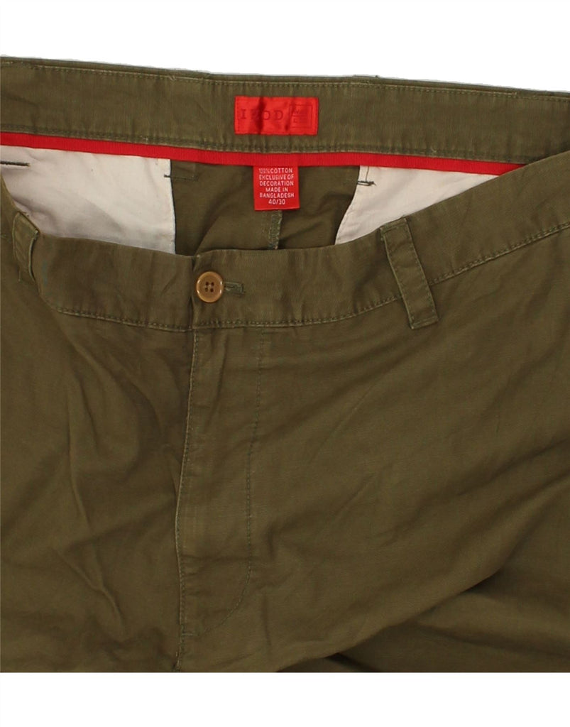 IZOD Mens Straight Chino Trousers W40 L30 Khaki Cotton | Vintage Izod | Thrift | Second-Hand Izod | Used Clothing | Messina Hembry 
