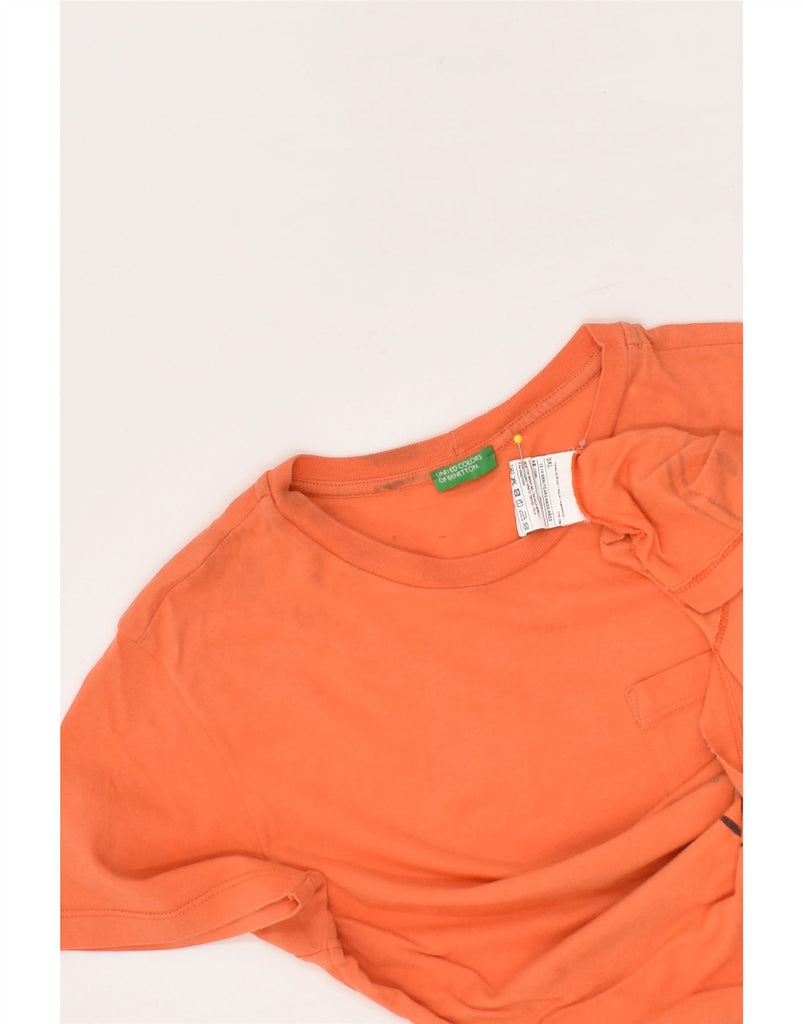 BENETTON Boys Graphic T-Shirt Top 13-14 Years 3XL Orange Cotton | Vintage Benetton | Thrift | Second-Hand Benetton | Used Clothing | Messina Hembry 