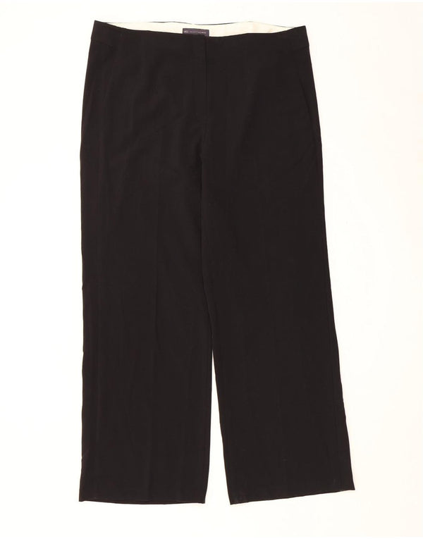 Marks & Spencer Womens High Waist Wide Leg Trousers UK 18 XL W38 L30 Black