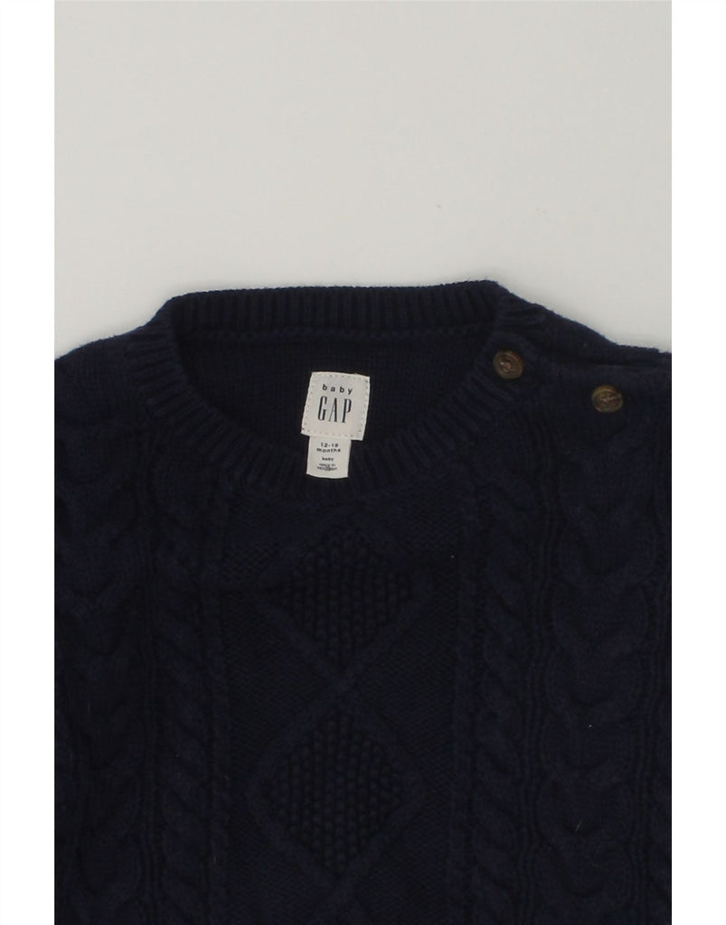 GAP Baby Boys Crew Neck Jumper Sweater 12-18 Months Navy Blue Cotton | Vintage Gap | Thrift | Second-Hand Gap | Used Clothing | Messina Hembry 