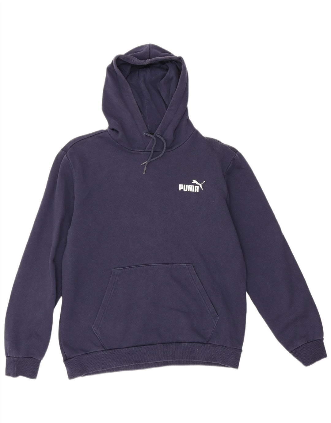 Puma Mens Hoodie Jumper Medium Navy Blue Cotton