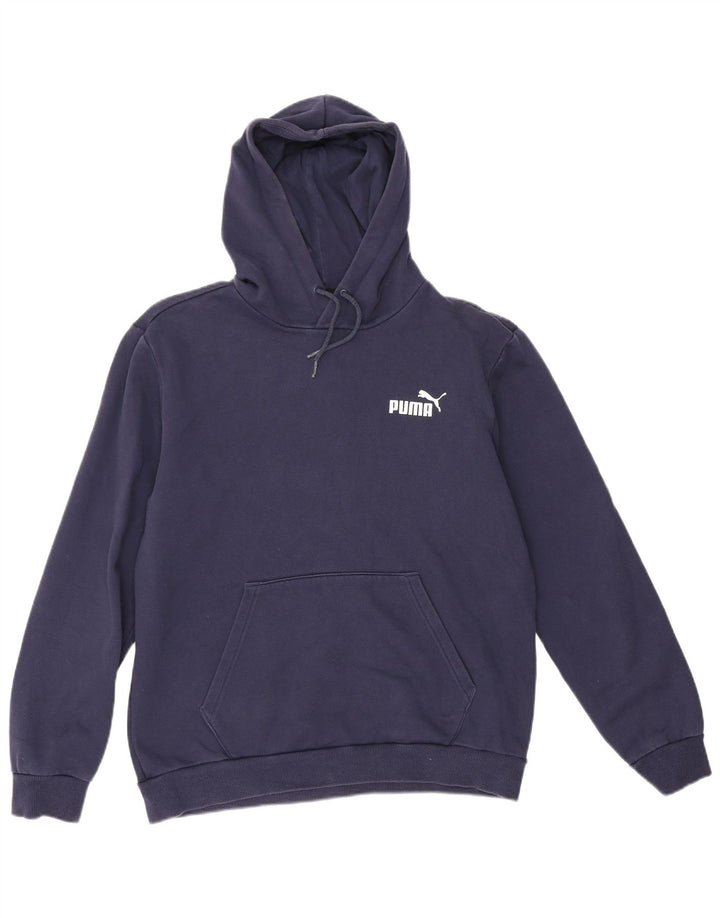 Puma Mens Hoodie Jumper Medium Navy Blue Cotton