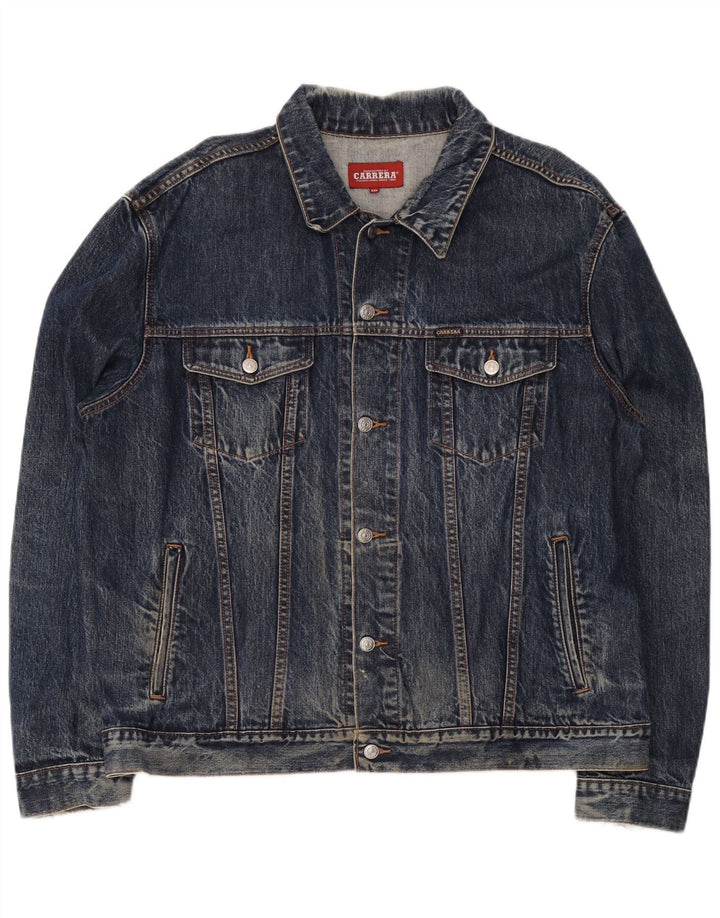 Carrera Mens Denim Jacket UK 44 2XL Blue Cotton