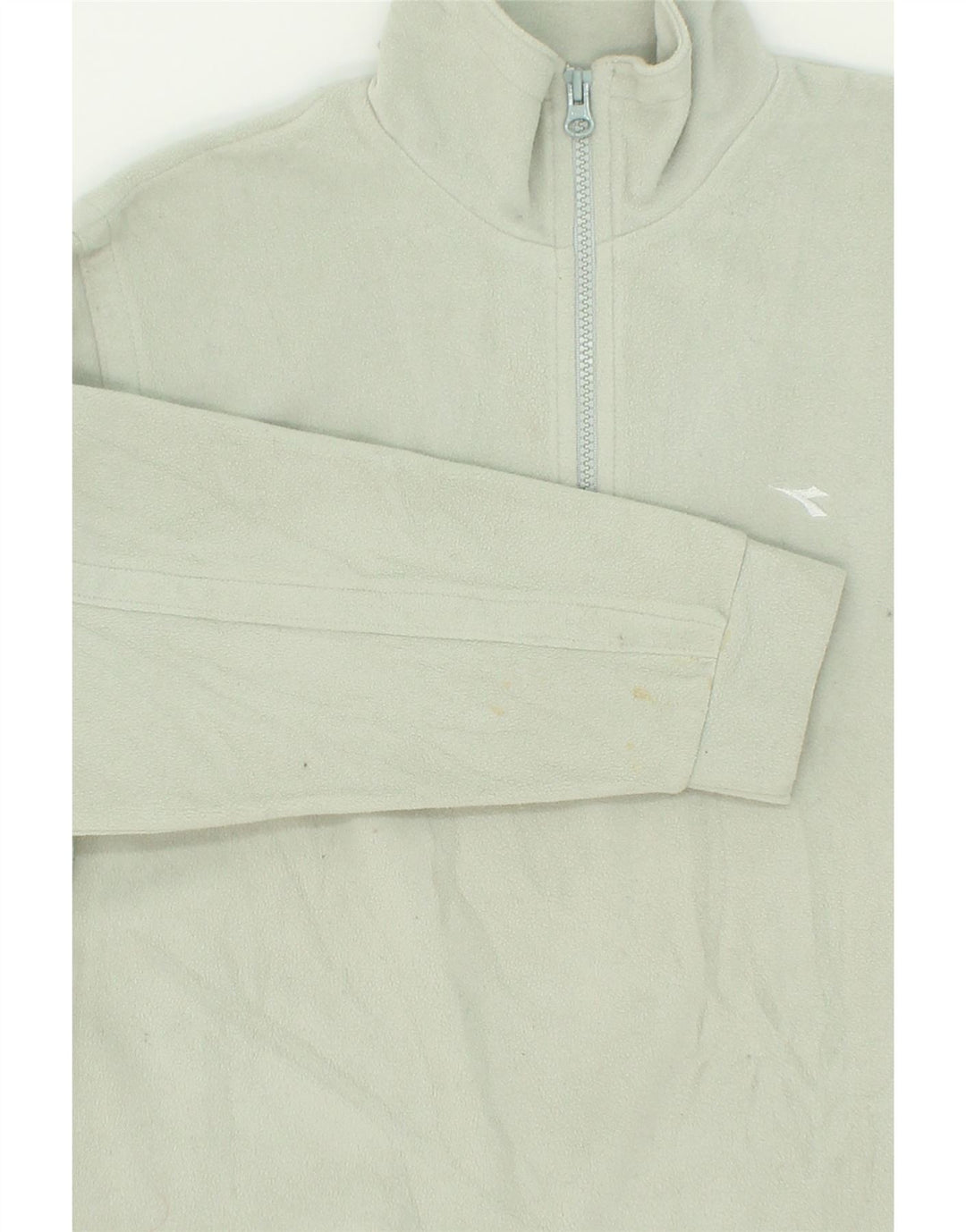 DIADORA Womens Zip Neck Fleece Jumper UK 14 Medium Green Polyester Vintage Diadora and Second-Hand Diadora from Messina Hembry 