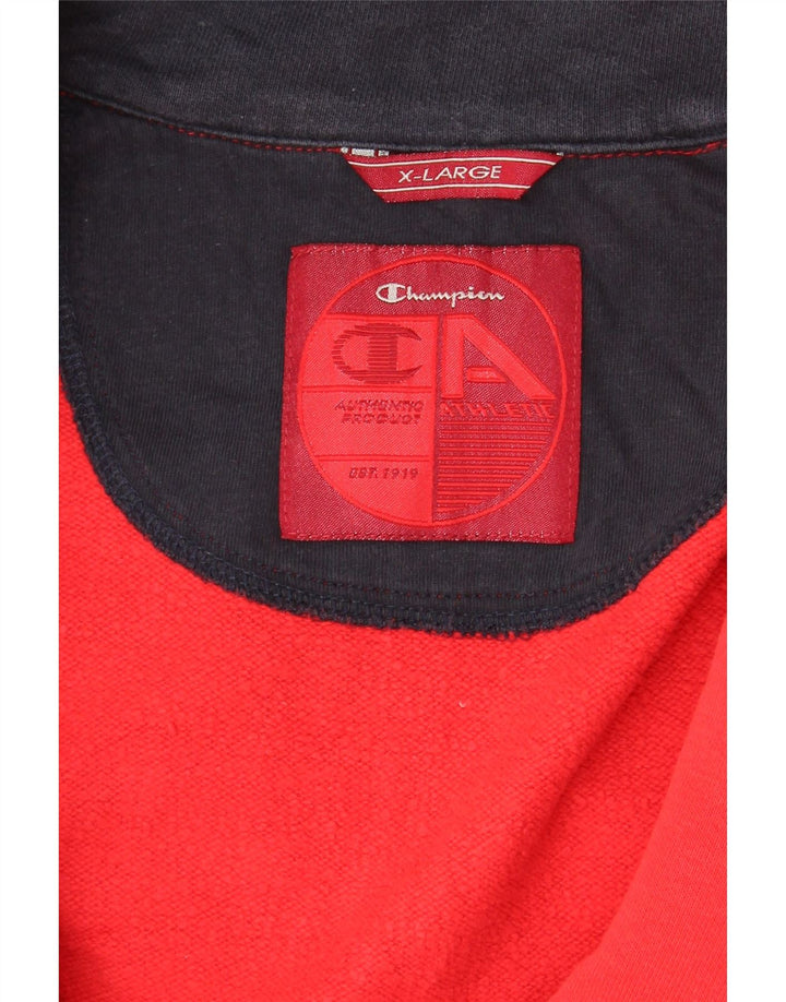 CHAMPION Mens Tracksuit Top Jacket XL Red Colourblock