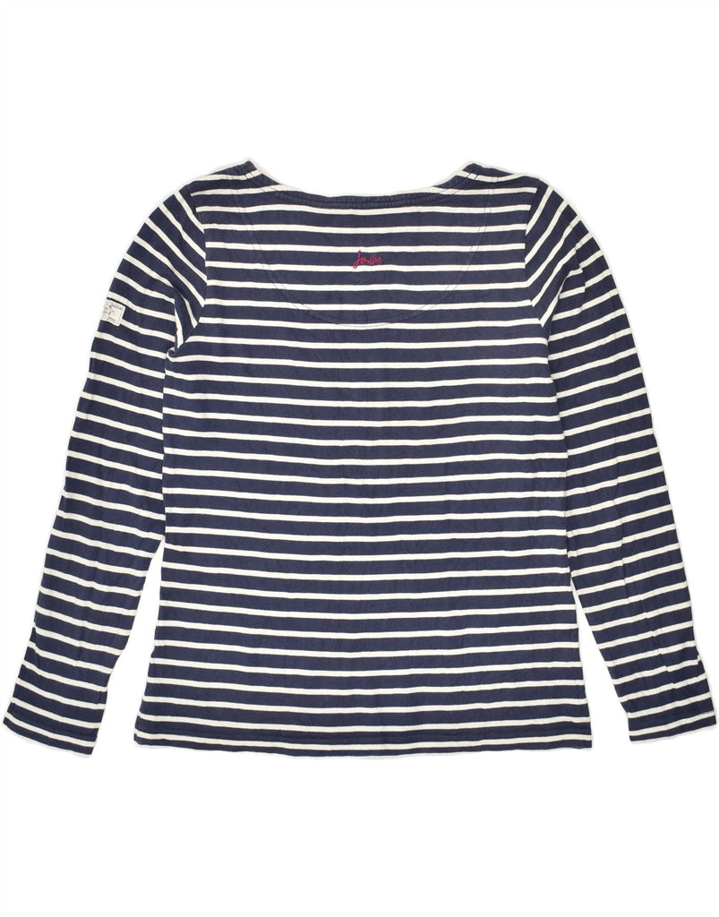 JOULES Womens Top Long Sleeve UK 10 Small Navy Blue Striped Cotton | Vintage Joules | Thrift | Second-Hand Joules | Used Clothing | Messina Hembry 