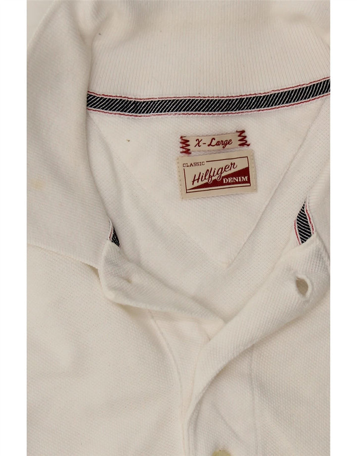 TOMMY HILFIGER Mens Polo Shirt XL White Cotton Vintage Tommy Hilfiger and Second-Hand Tommy Hilfiger from Messina Hembry 