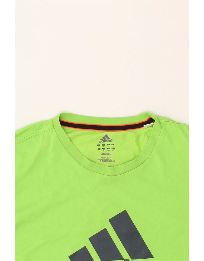 ADIDAS Mens Graphic T-Shirt Top Large Green Cotton Vintage Adidas and Second-Hand Adidas from Messina Hembry 