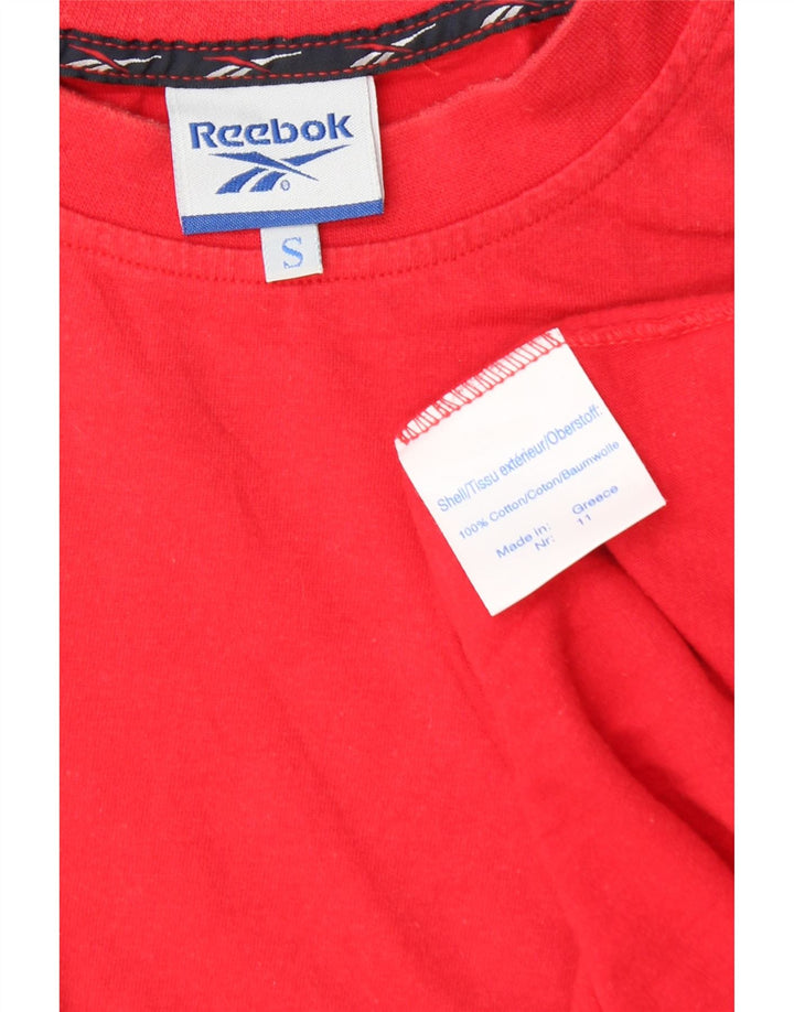 REEBOK Mens Loose Fit T-Shirt Top Small Red Cotton