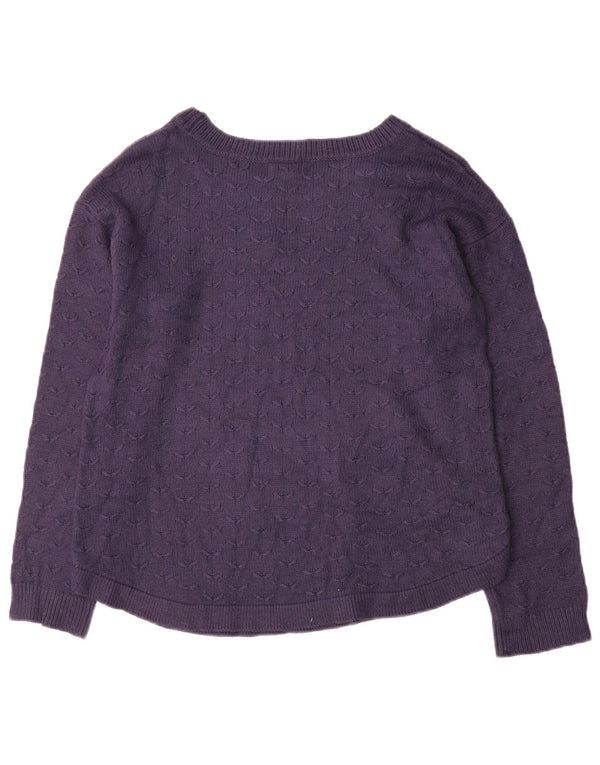Fat Face Womens Boat Neck Jumper Sweater UK 8 Small Navy Blue Viscose