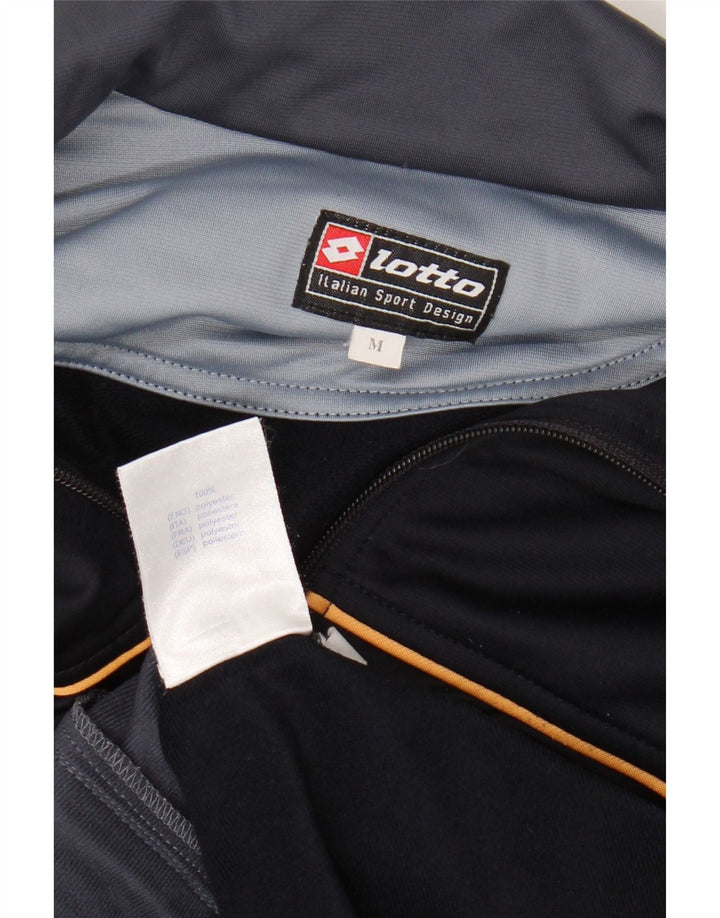 Lotto Mens Tracksuit Top Jacket Medium Navy Blue Colourblock Sports