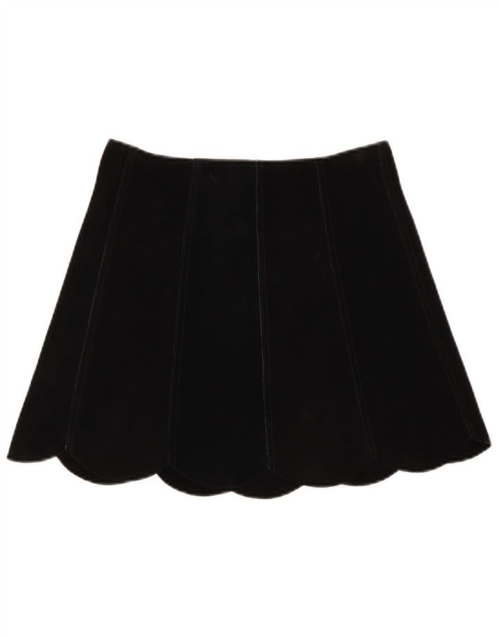 VINTAGE Womens Suede Mini Skirt W26 Small Black