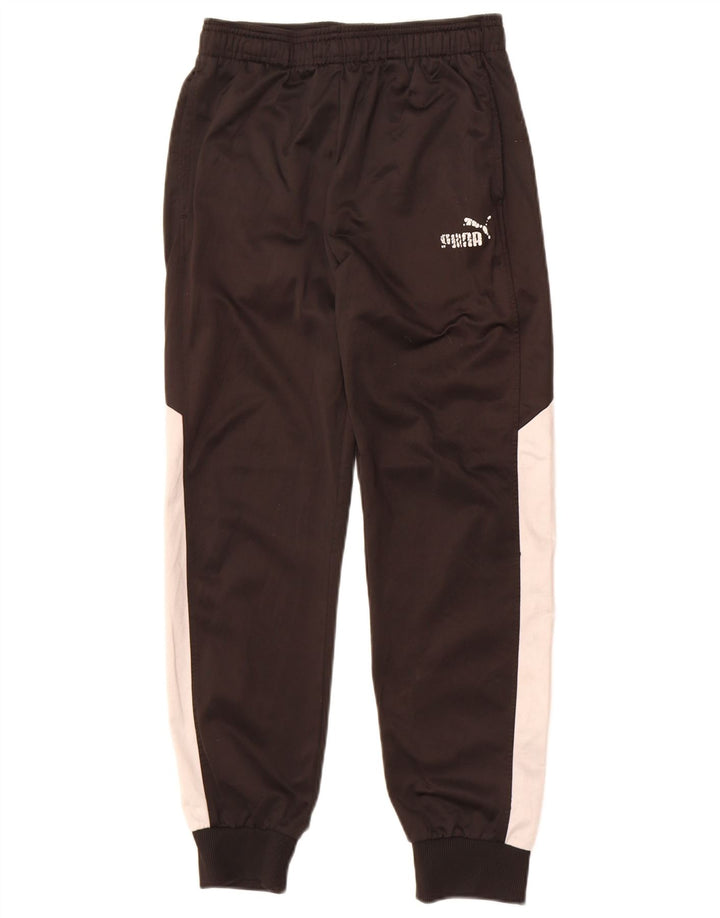 Puma Boys Tracksuit Trousers Joggers 14-15 Years Large Black Colourblock