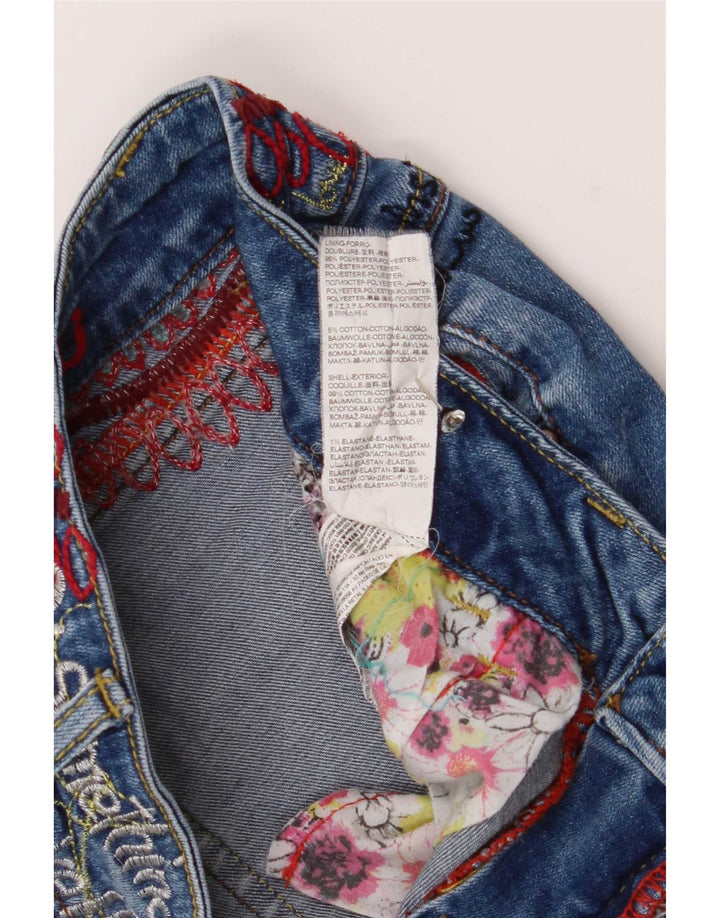 Desigual Womens Graphic Slim Jeans W30 L27 Blue Polyester