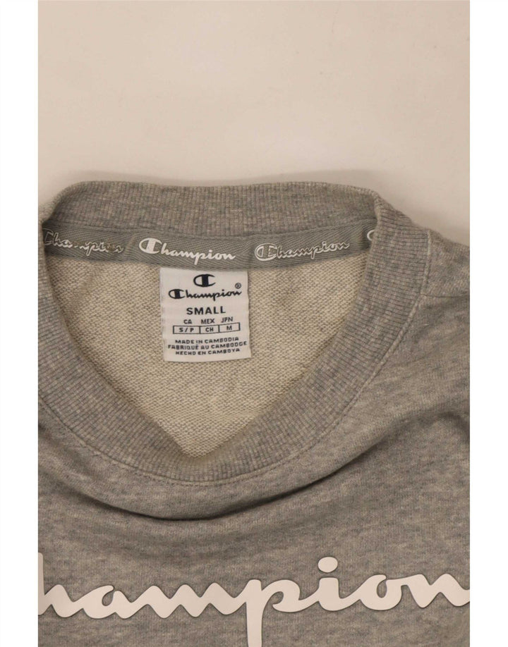 Champion Womens Graphic Sweatshirt Jumper UK 10 Small Grey