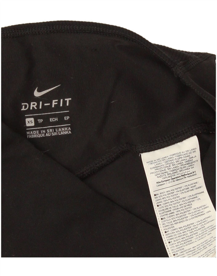 Nike Womens Dri Fit Graphic Leggings UK 6 XS Black Polyester