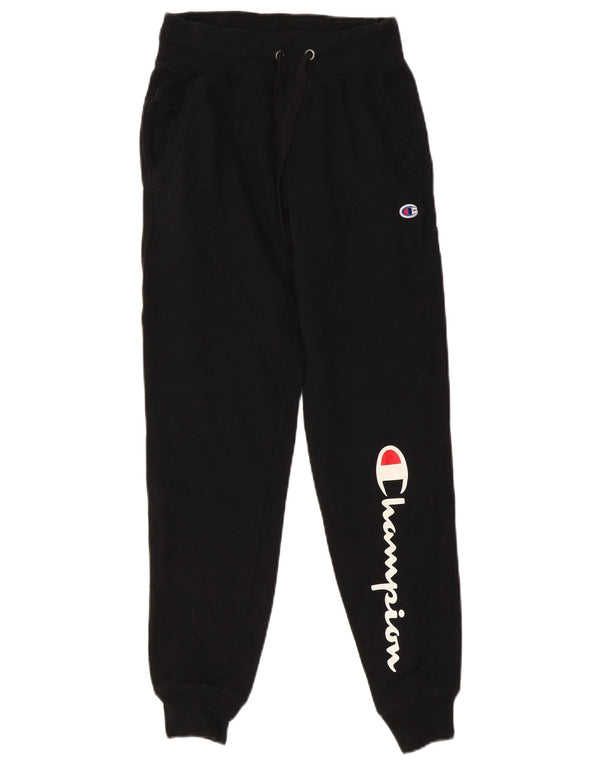 Champion Womens Graphic Tracksuit Trousers Joggers UK 6 XS  Black Polyester