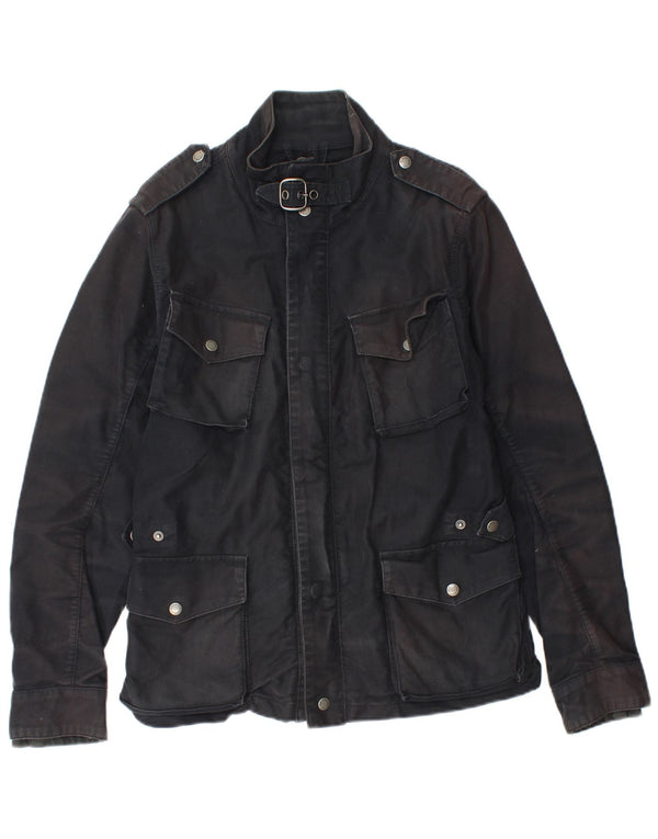 Woolrich Mens Military Jacket UK 36 Small Black Cotton