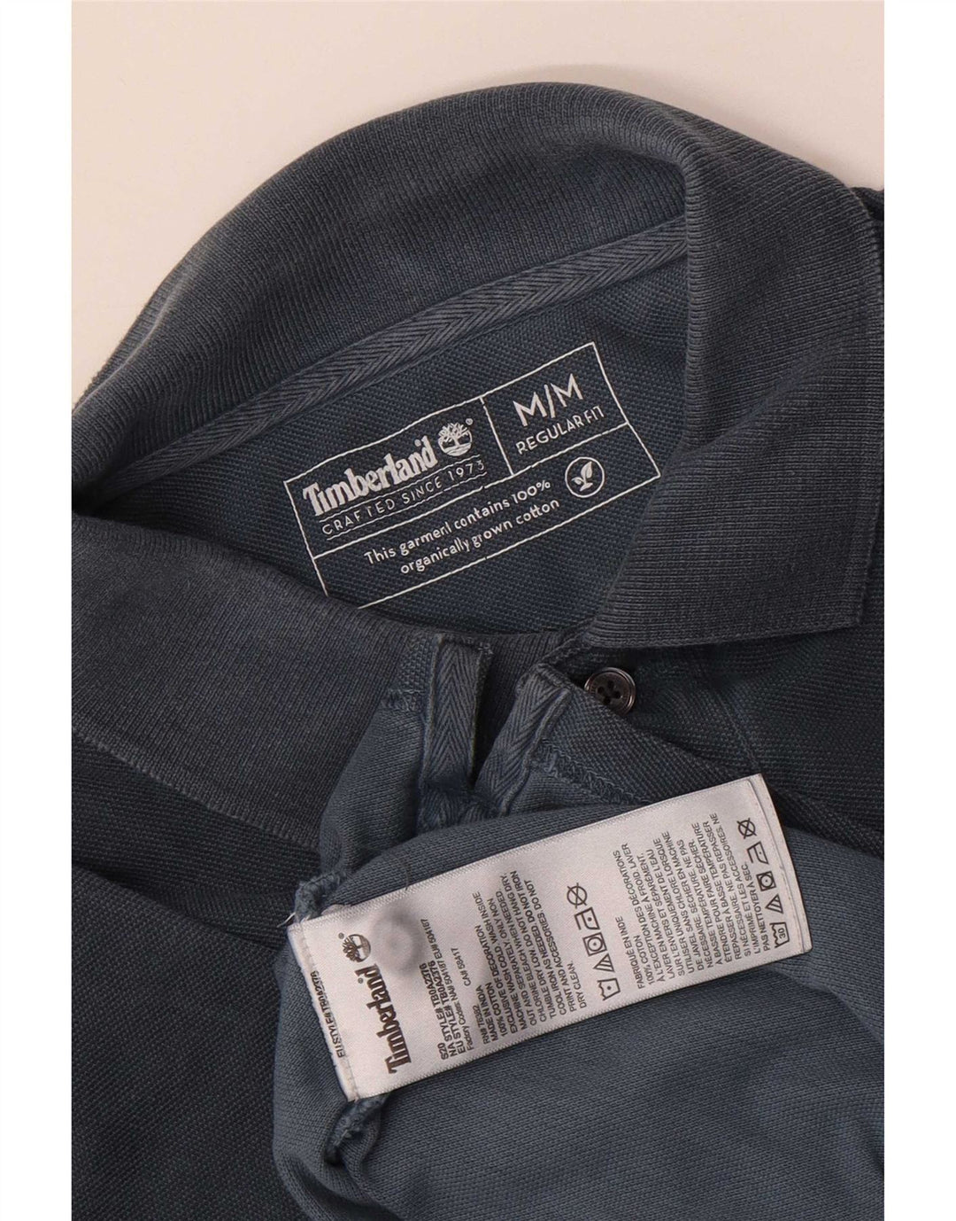 Timberland Mens Regular Fit Polo Shirt Medium Navy Blue Cotton