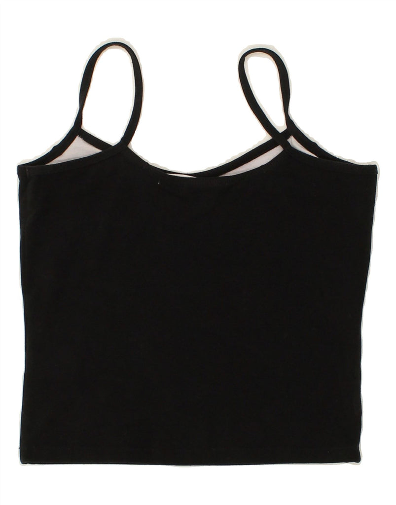 CHAMPION Womens Cami Top UK 14 Large Black Cotton | Vintage Champion | Thrift | Second-Hand Champion | Used Clothing | Messina Hembry 