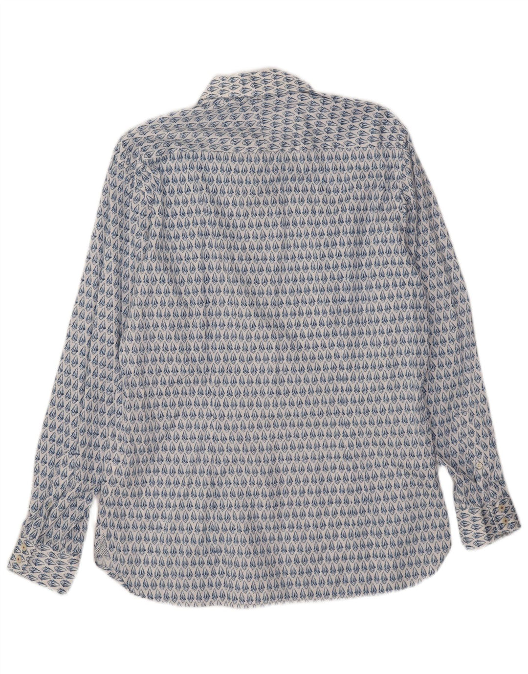 Ted Baker Mens Shirt Size 16 Large Blue Floral Cotton