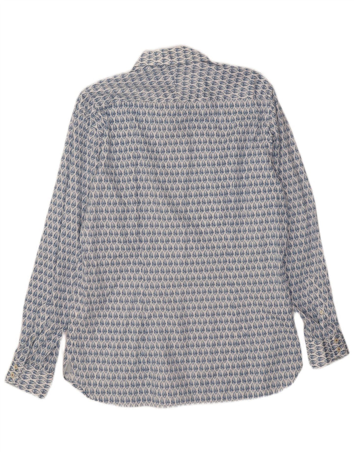 Ted Baker Mens Shirt Size 16 Large Blue Floral Cotton