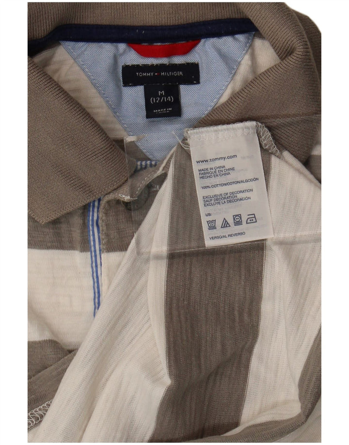 Tommy Hilfiger Boys Rugby Polo Shirt 12-13 Years Medium Grey Striped