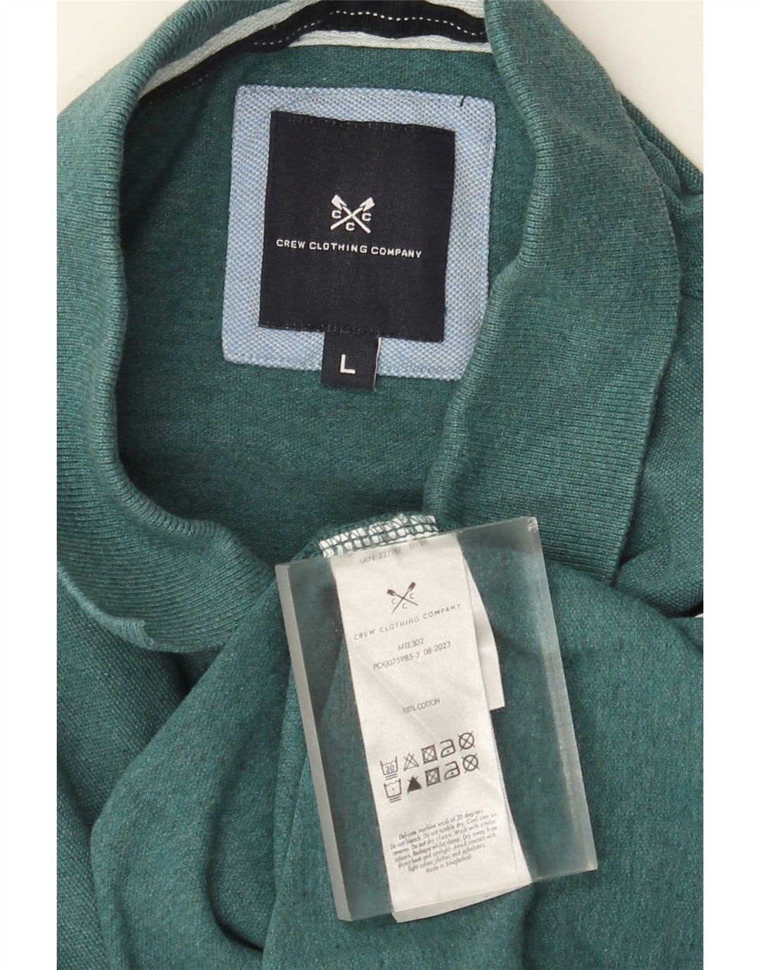 Crew Clothing Mens Polo Shirt Large Green Cotton