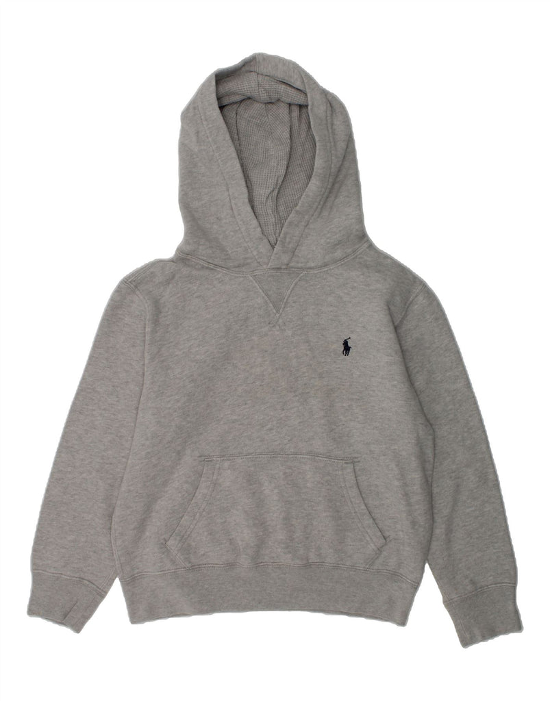 POLO RALPH LAUREN Boys Hoodie Jumper 7-8 Years Small  Grey Cotton | Vintage Polo Ralph Lauren | Thrift | Second-Hand Polo Ralph Lauren | Used Clothing | Messina Hembry 