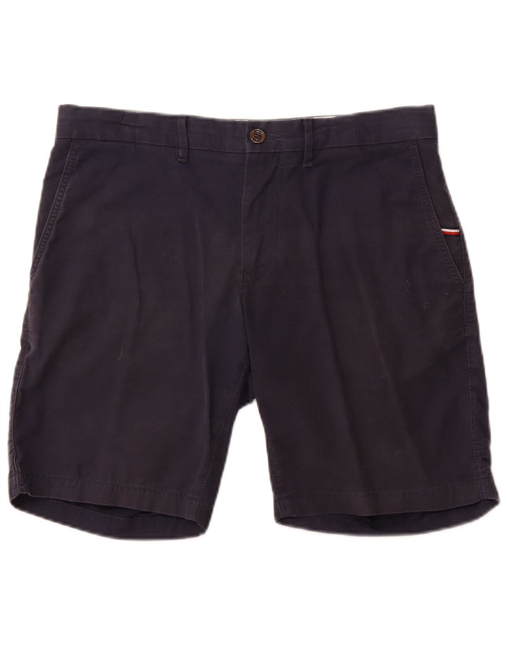 Tommy Hilfiger Mens Chino Shorts W34 Large Navy Blue Cotton