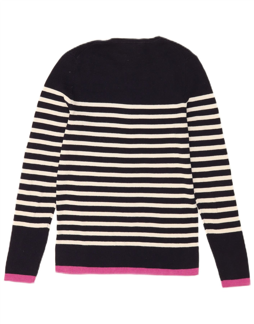 Massimo Dutti Womens Crew Neck Jumper Sweater UK 12 Medium Navy Blue