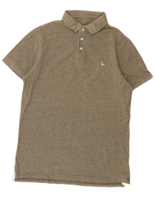 Jack Wills Mens Polo Shirt XS Khaki Flecked Cotton