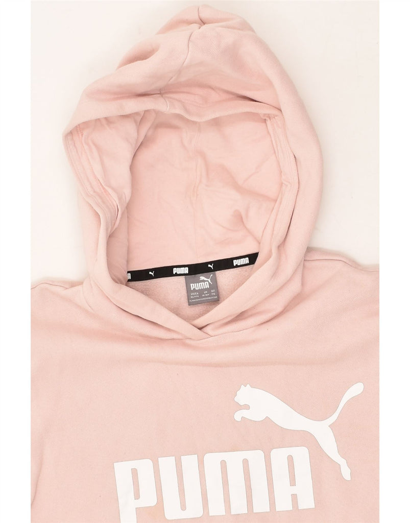 PUMA Girls Graphic Hoodie Jumper 15-16 Years Pink Cotton | Vintage Puma | Thrift | Second-Hand Puma | Used Clothing | Messina Hembry 