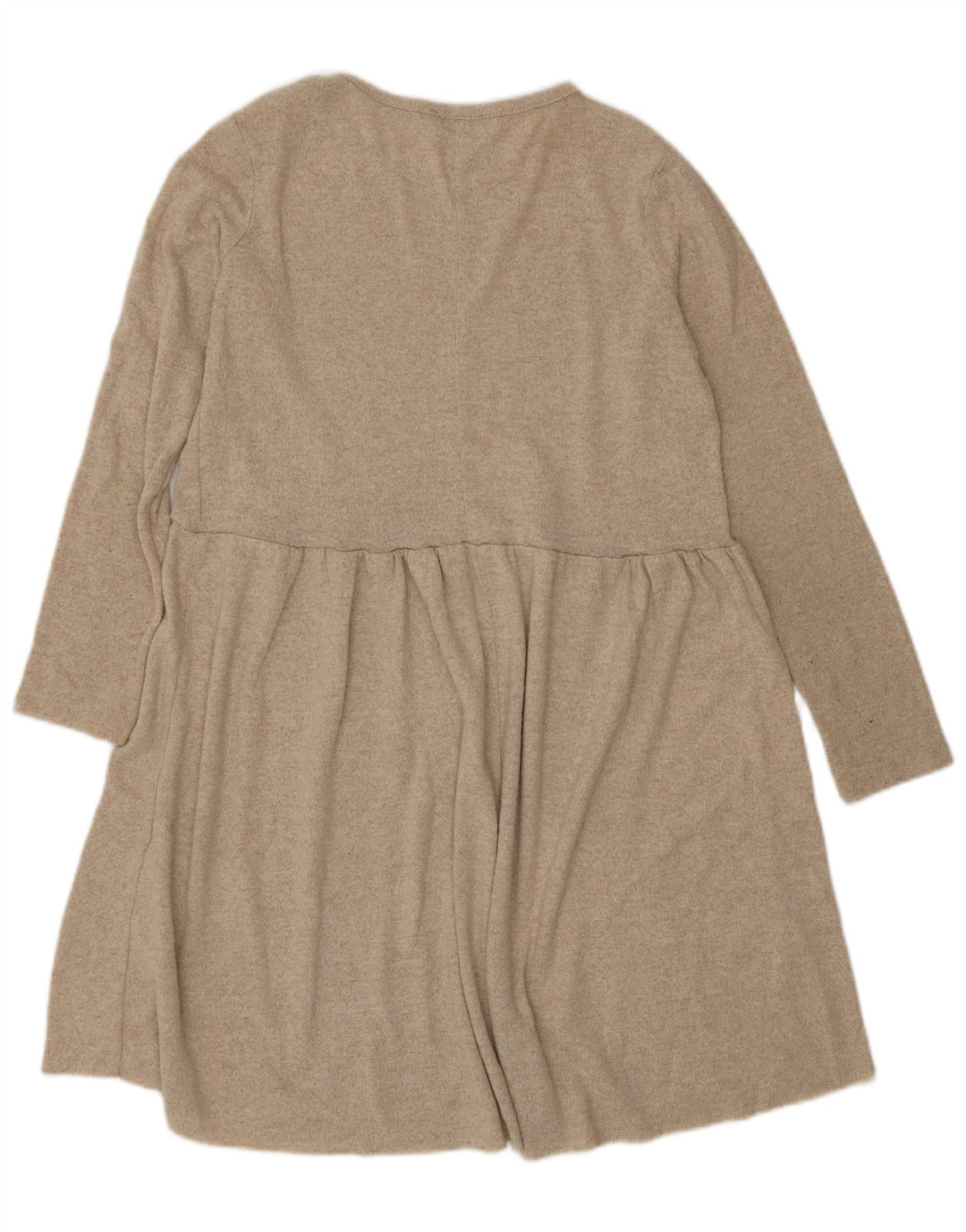 Zara Womens Jumper Dress UK 10 Small Beige Polyester