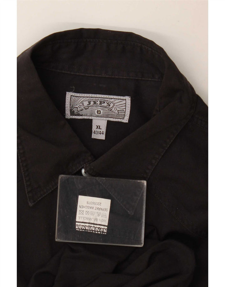 Jep's Mens Shirt Size 43/44 XL Black Cotton